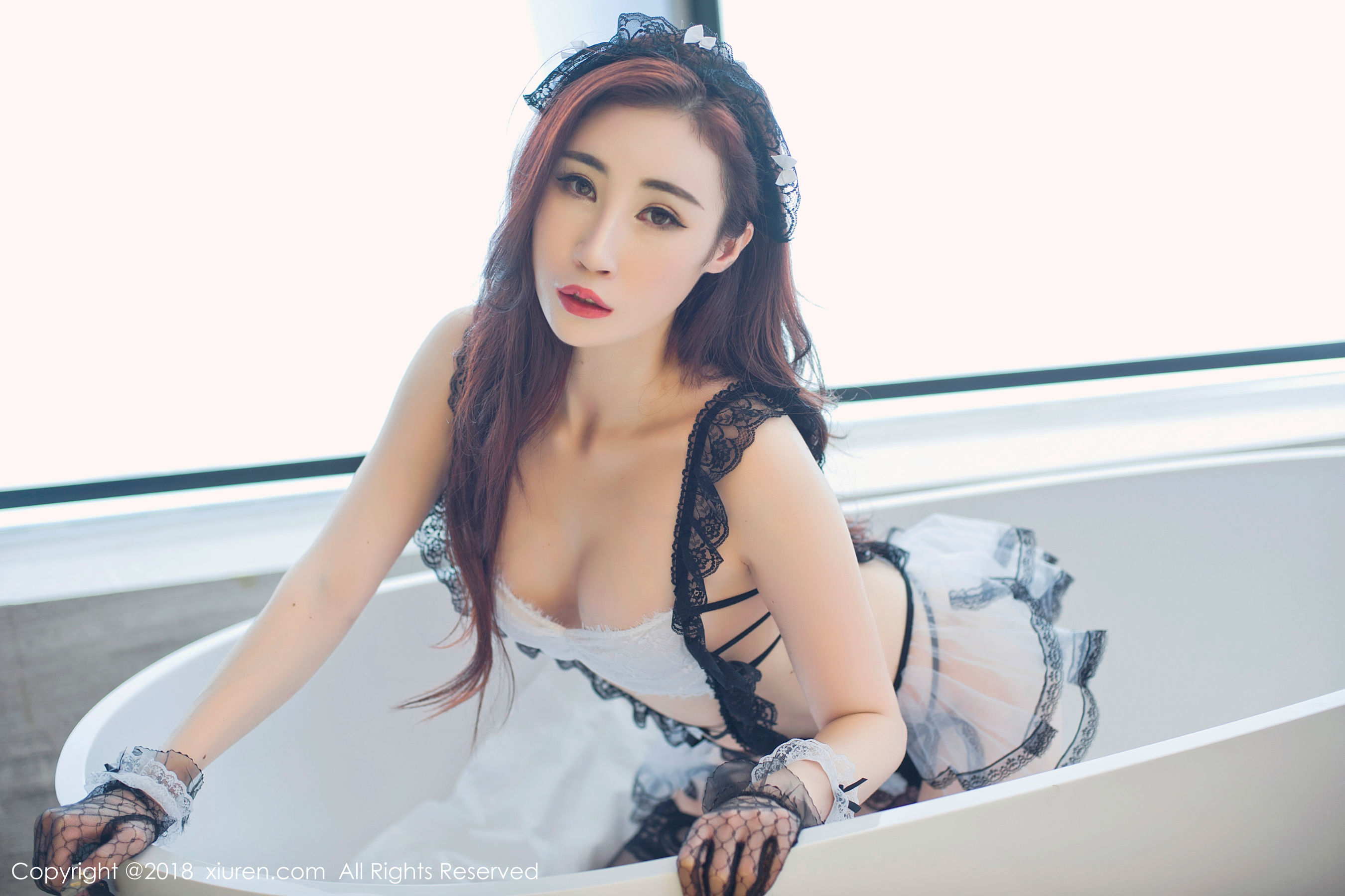 Sun Mengyao V “Black silk lace woman” [人 xiuren] no.1059 photo set