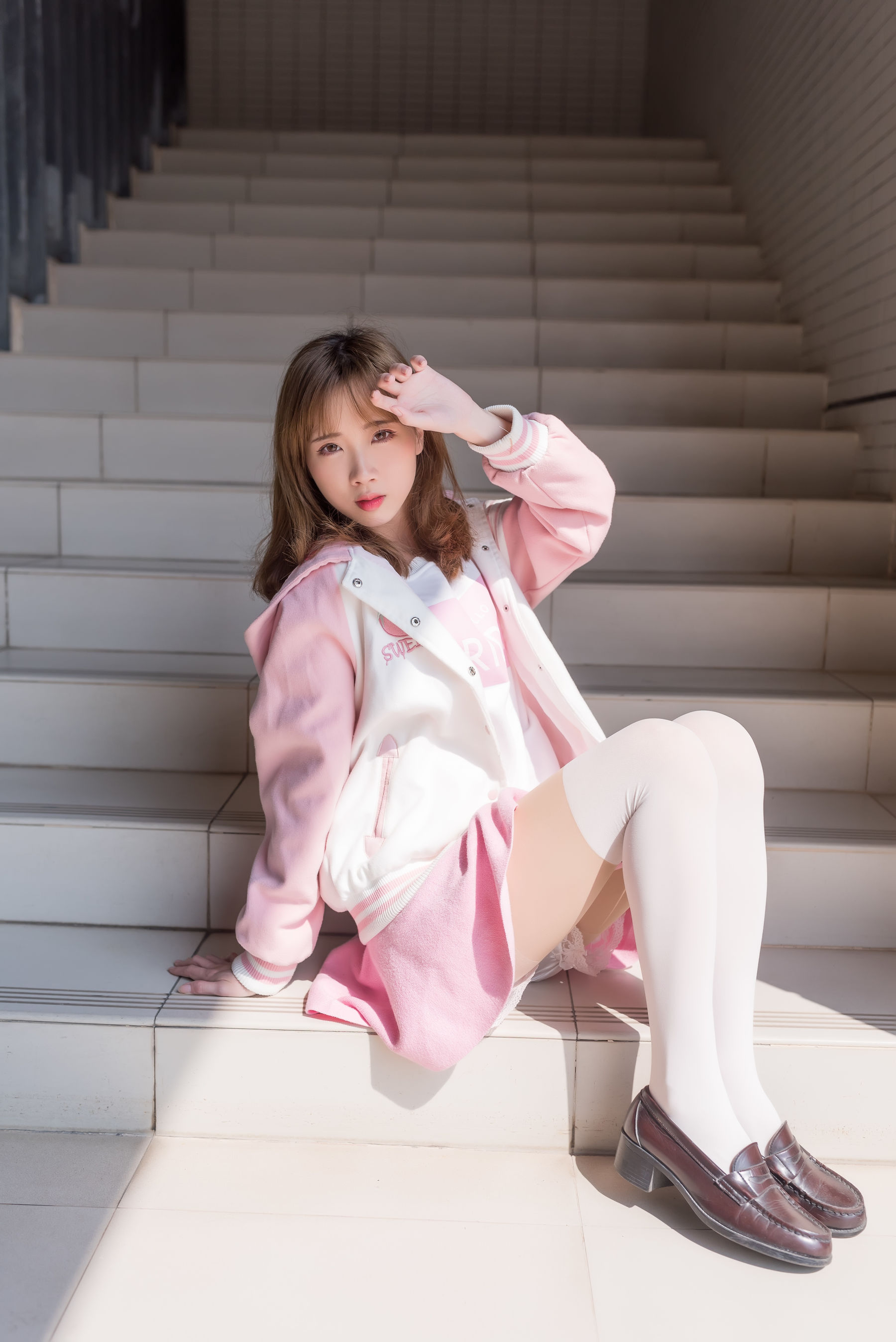 [Strong field] No.026 Pink Japanese white silk photo set