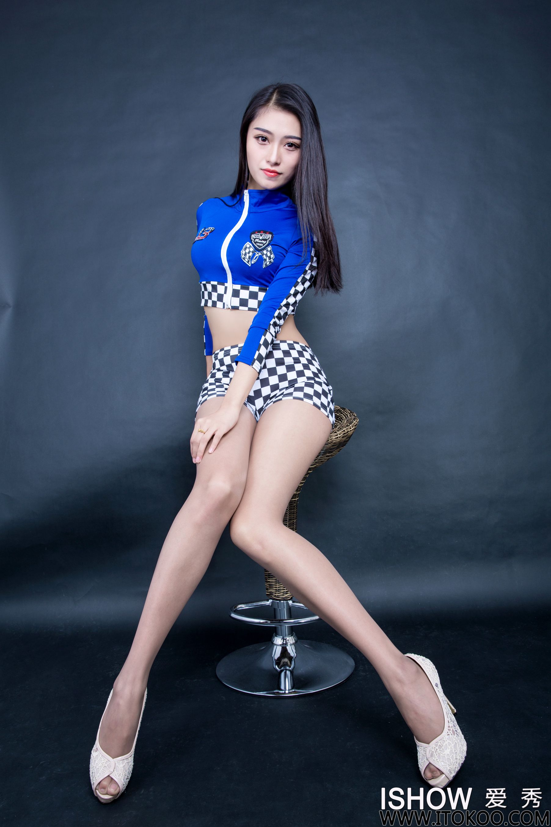Wang Yuxi Kimi “Racing Girl Uniform + Leopard Ultra Skirt” [ISHOW Love Show] No.025 Photo Collection