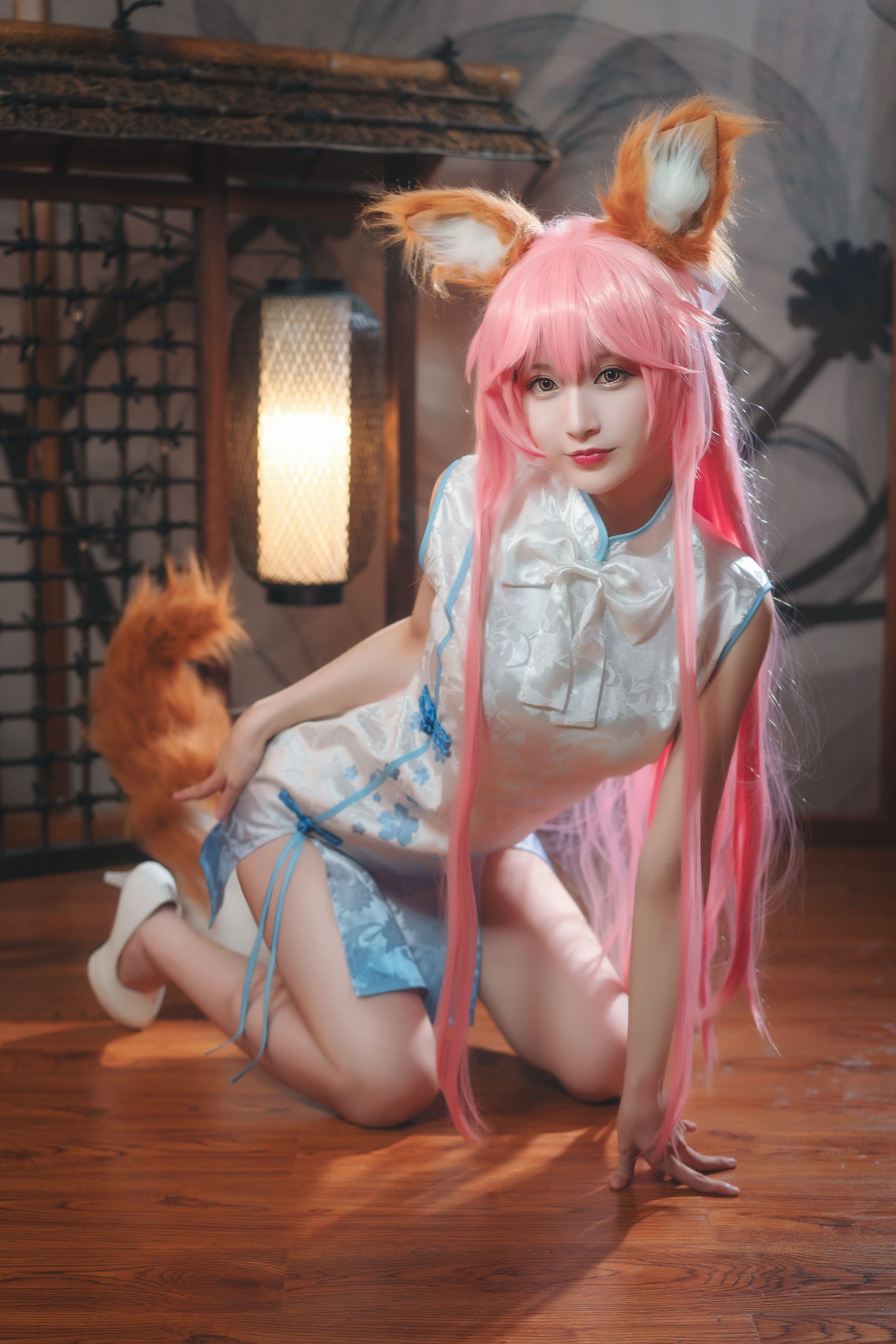 [COSPLAY] Anime blogger W Lilies Emperor W – small jade cheongsam photo set