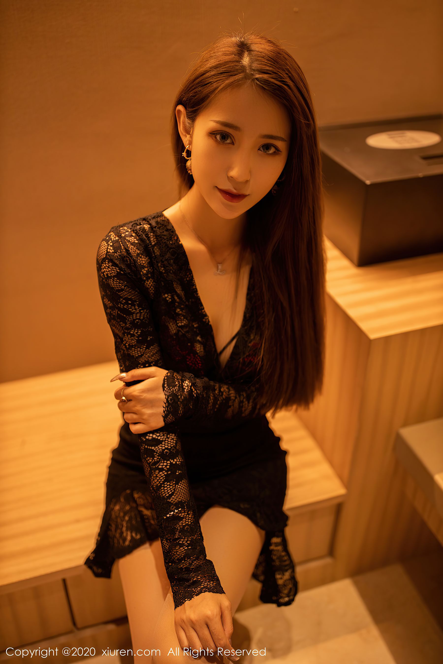 [人 xiuren] No.2576 Zhou Mu Wu Fairy – Charm black silk hollow hairdress and 朦 stockings high heels
