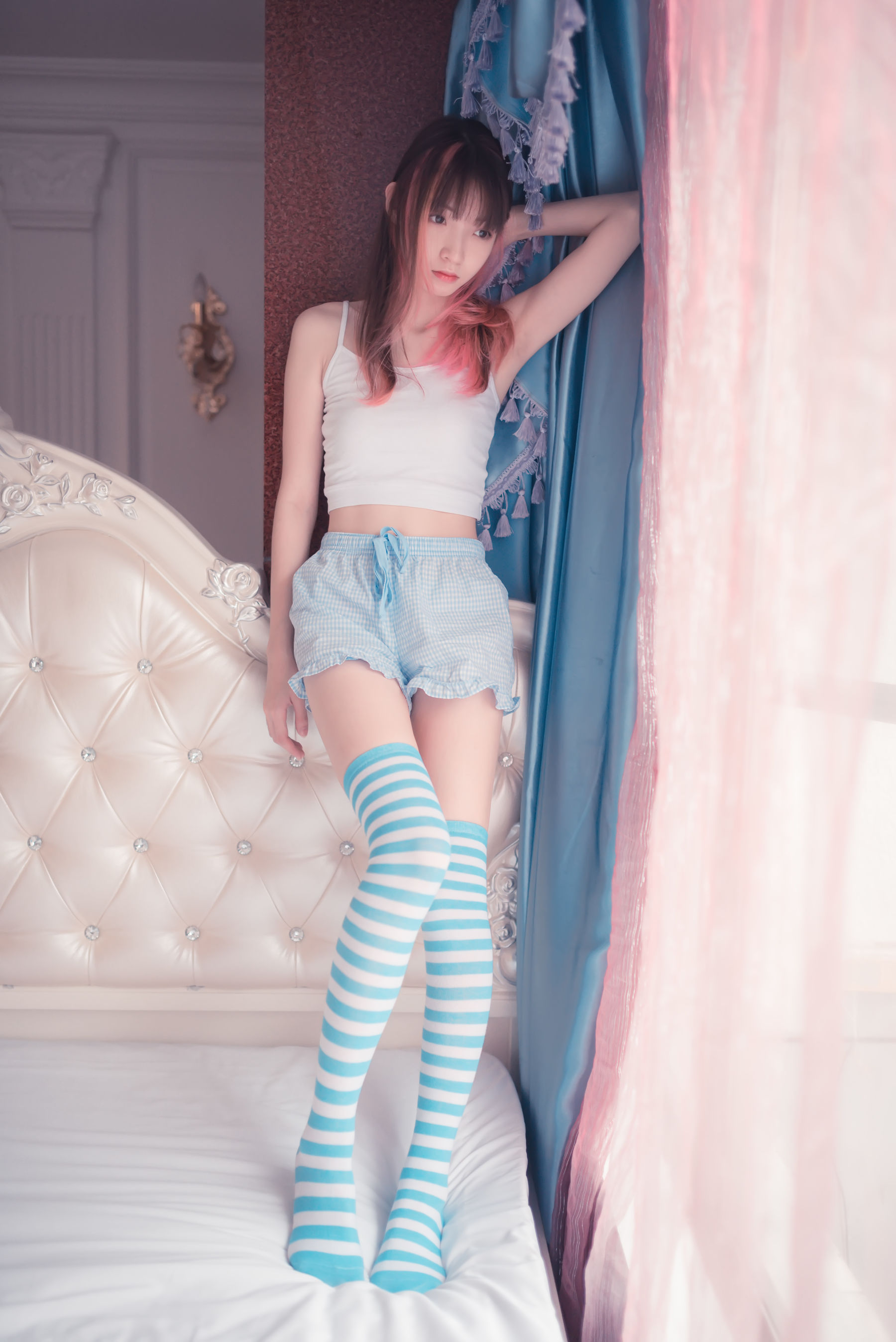 [Field of Wind] NO.014 Blue and White Striped Stockings Cute Photo Album