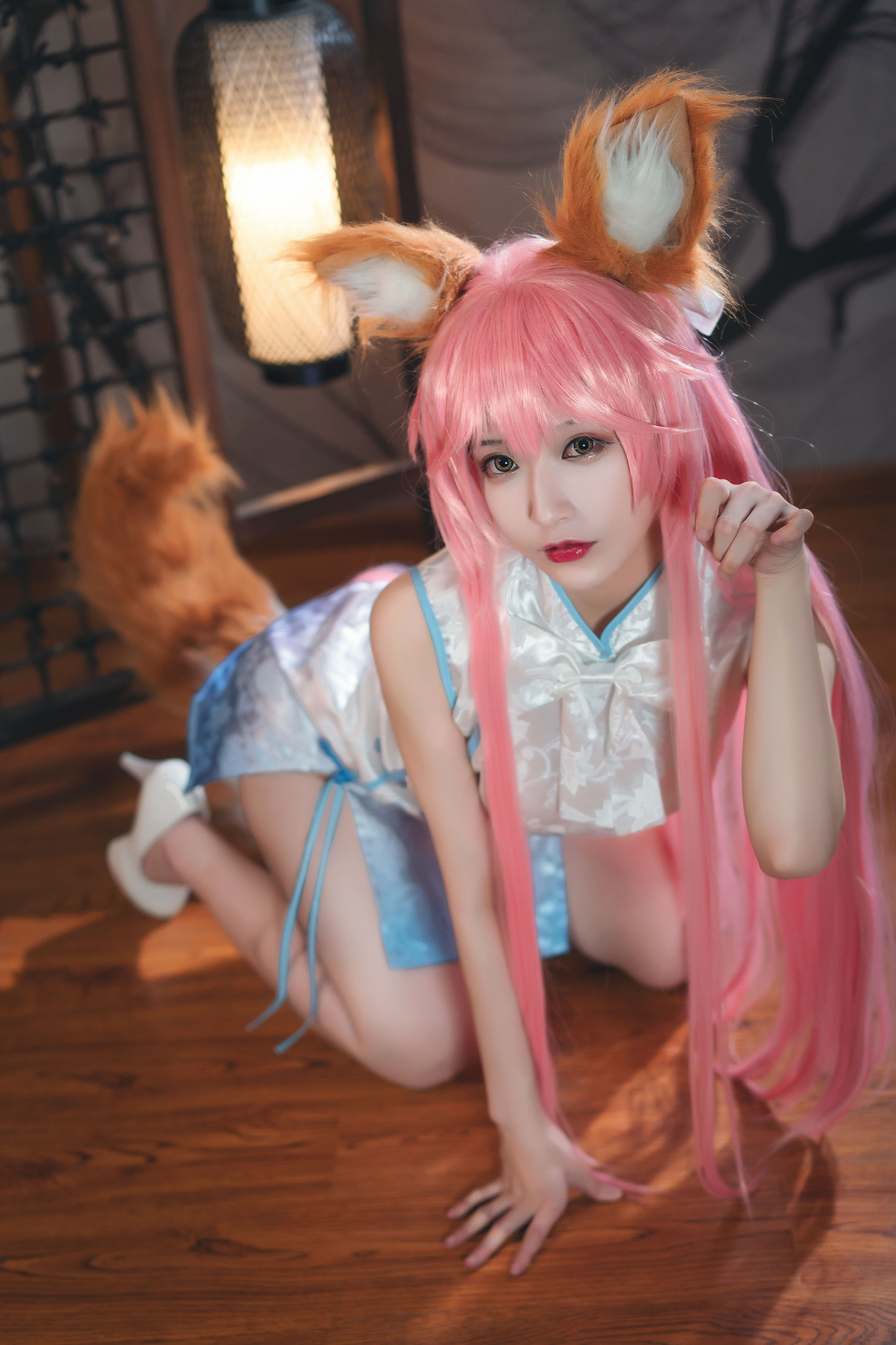 [COSPLAY] Anime blogger W Lilies Emperor W – small jade cheongsam photo set