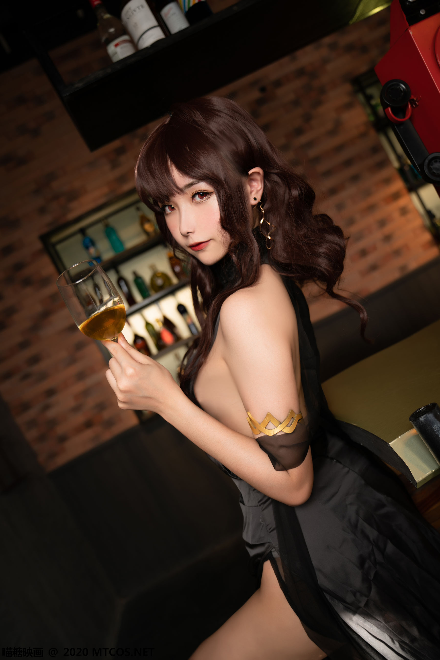 [糖] Vol.336 black skirt wine photo set