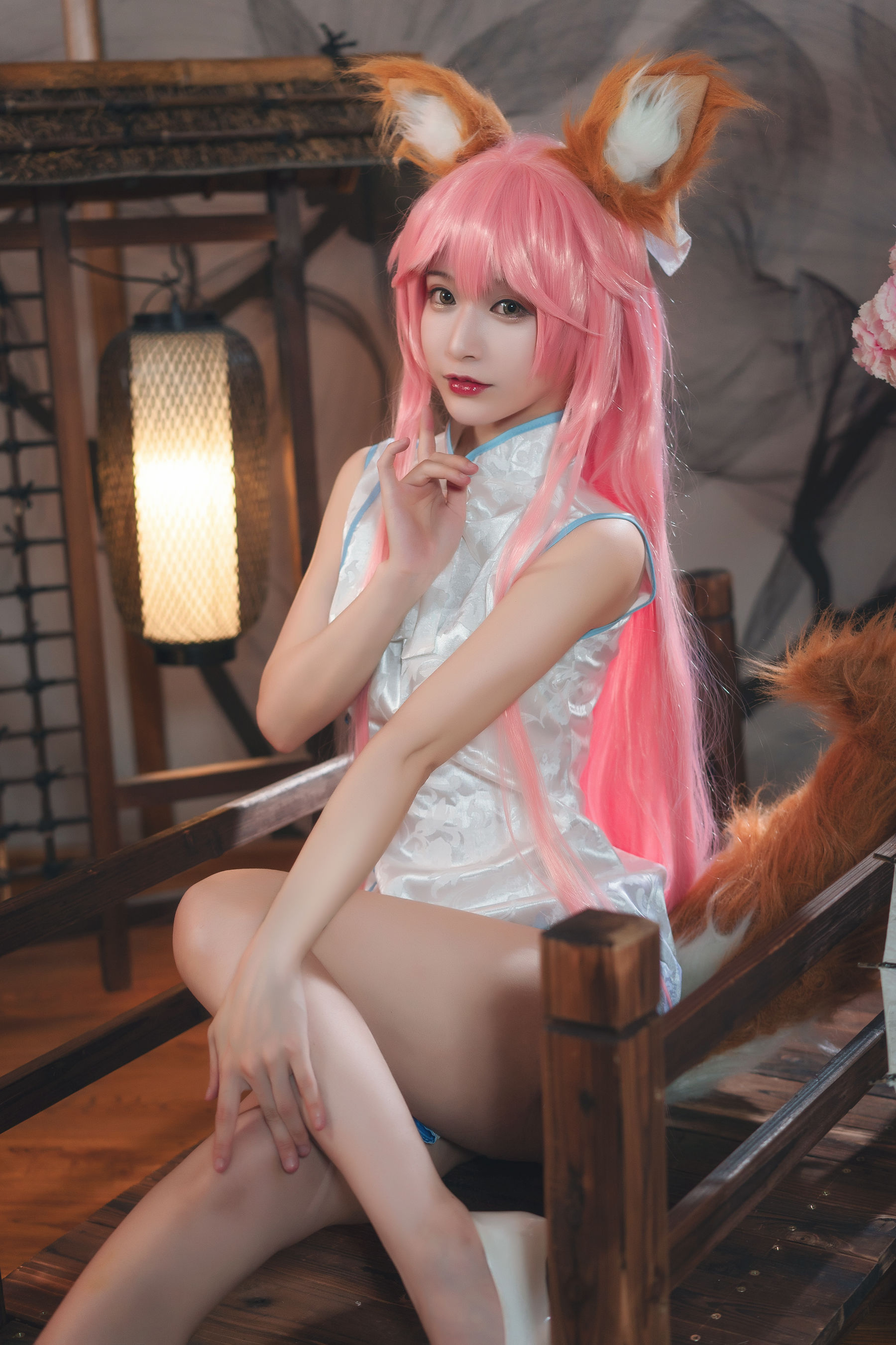 [COSPLAY] Anime blogger W Lilies Emperor W – small jade cheongsam photo set