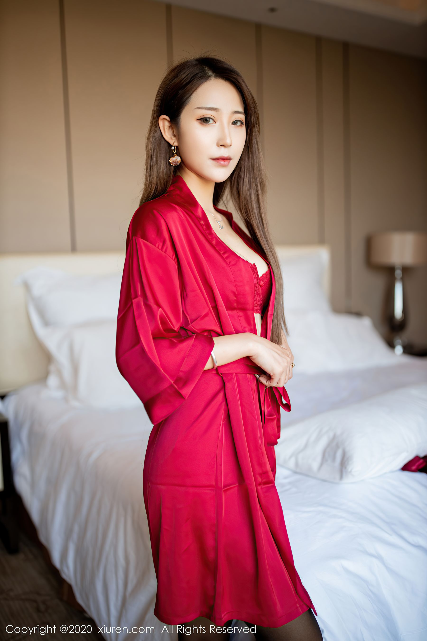 [人 xiuren] no.2691 周 慕 baby – scarlet pajamas and the ultimate charm lace black silk series