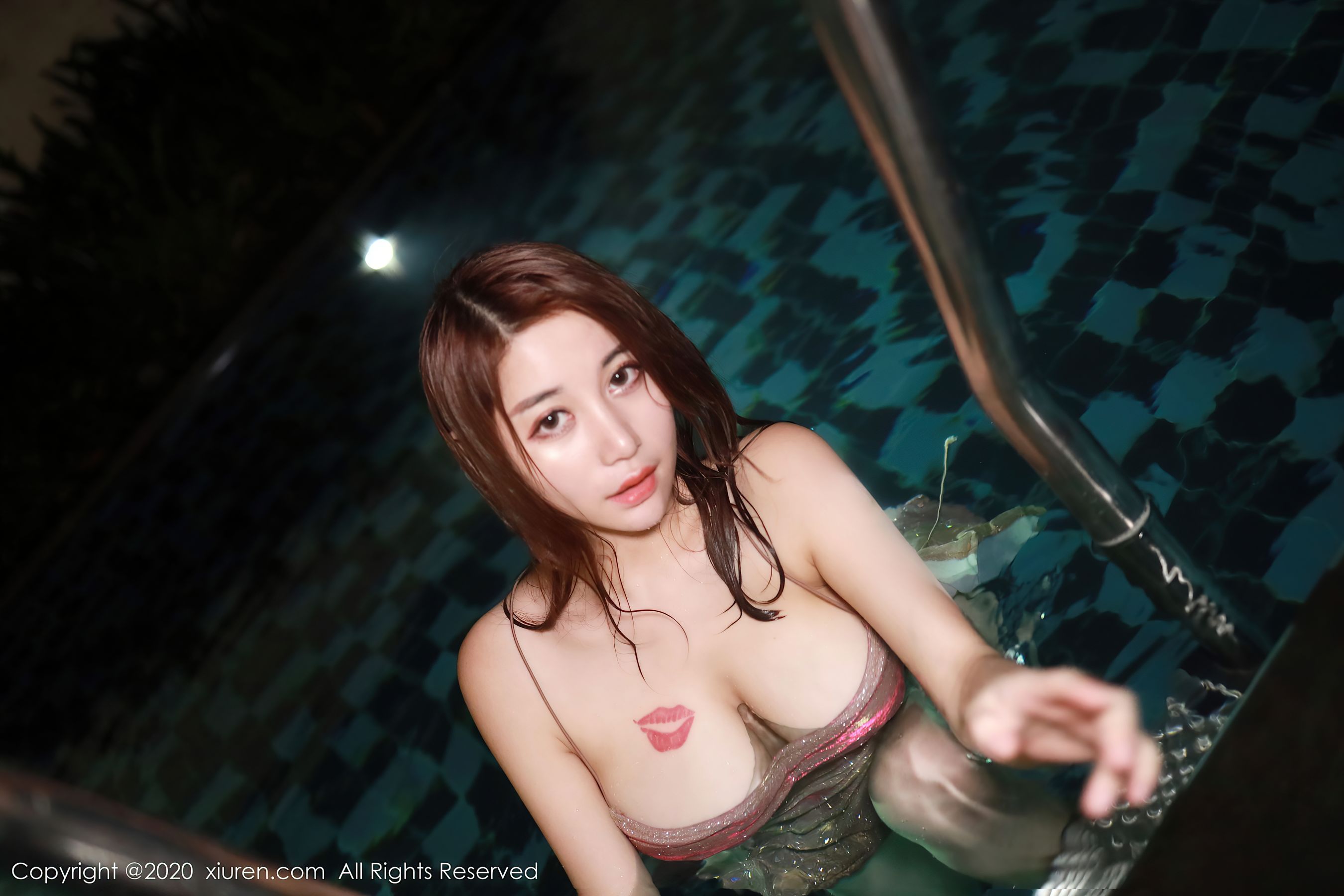 [人 xiuren] no.2779 美 m – Swimming pool Shiny Dress Series