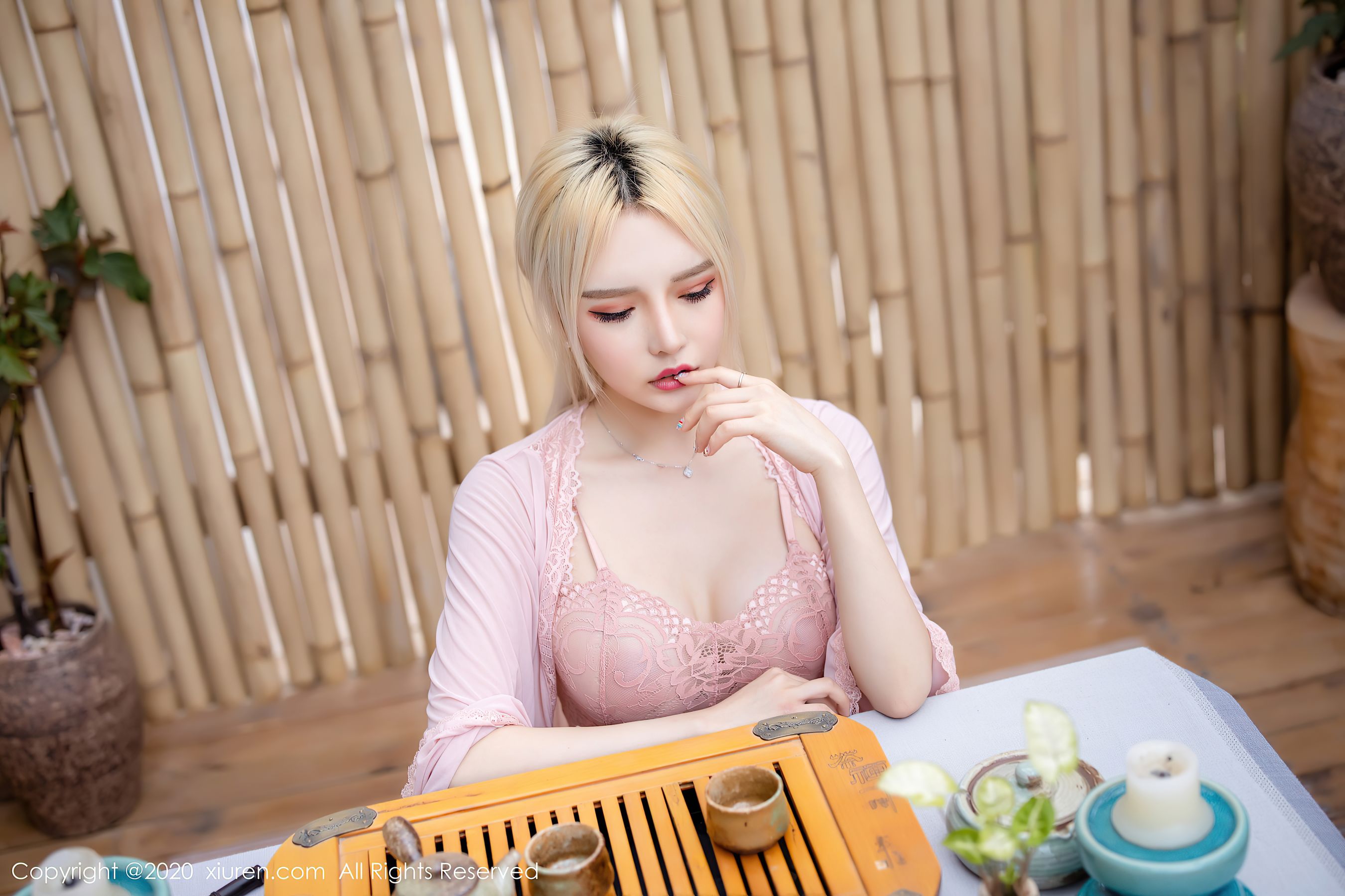 [人 xiuren] no.2585 淼 small sister – Pink dress series