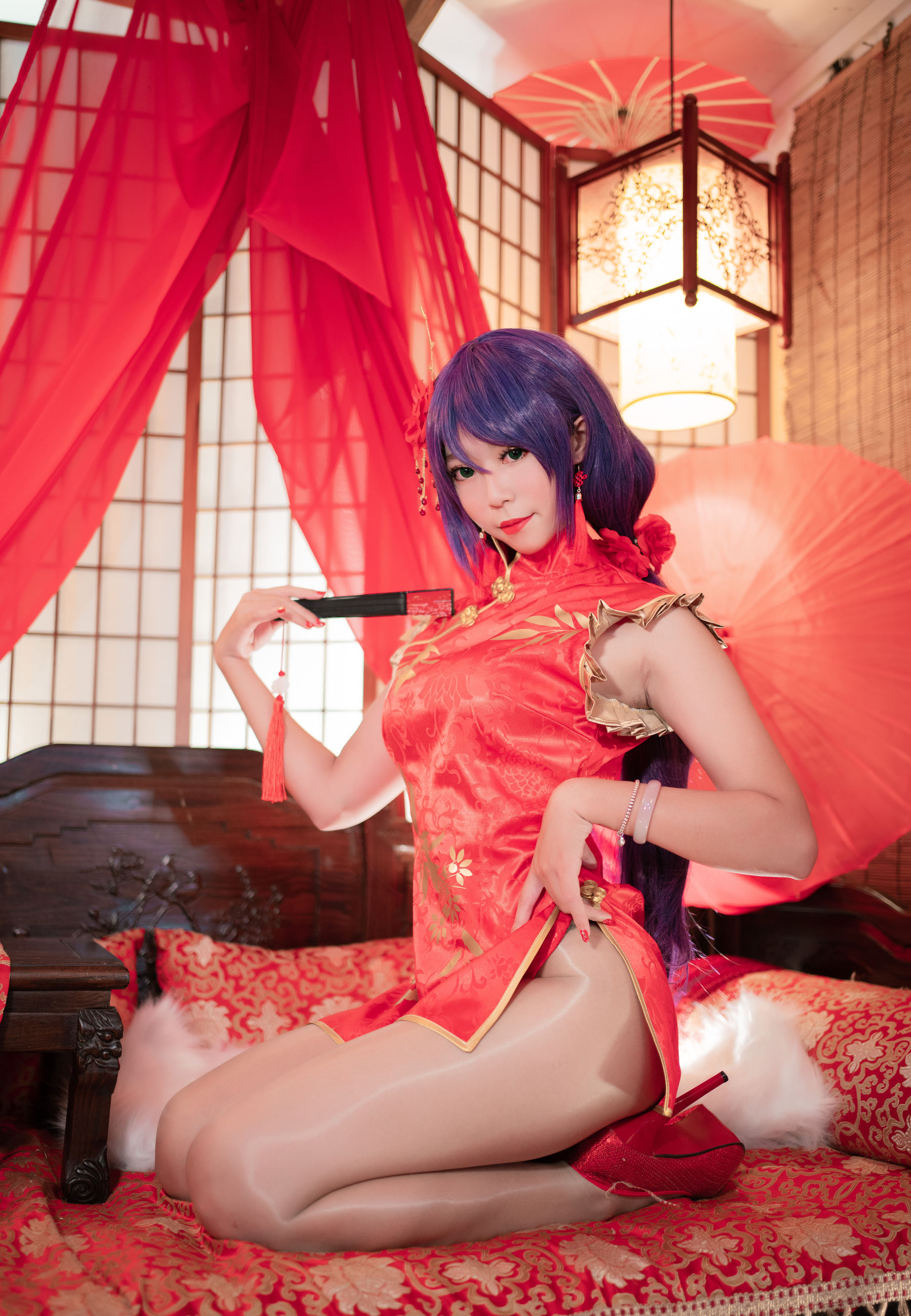 [COSPLAY photo] Anime blogger Money cold-Kaohsiung red cheongsam