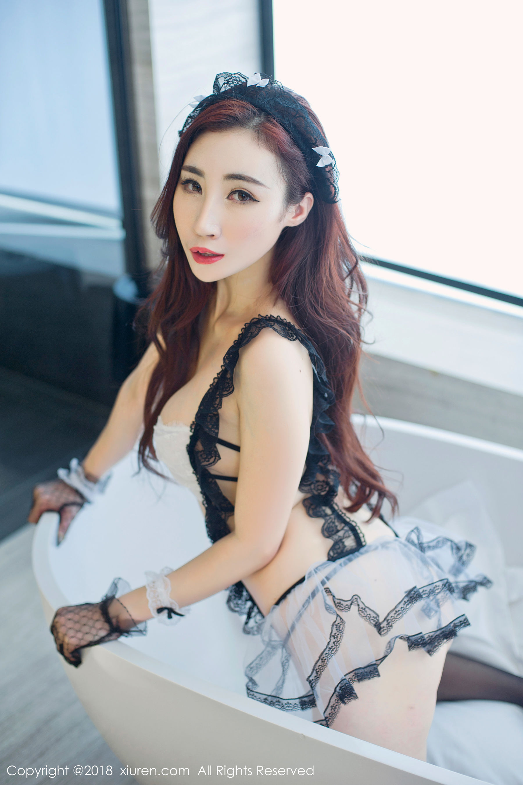 Sun Mengyao V “Black silk lace woman” [人 xiuren] no.1059 photo set