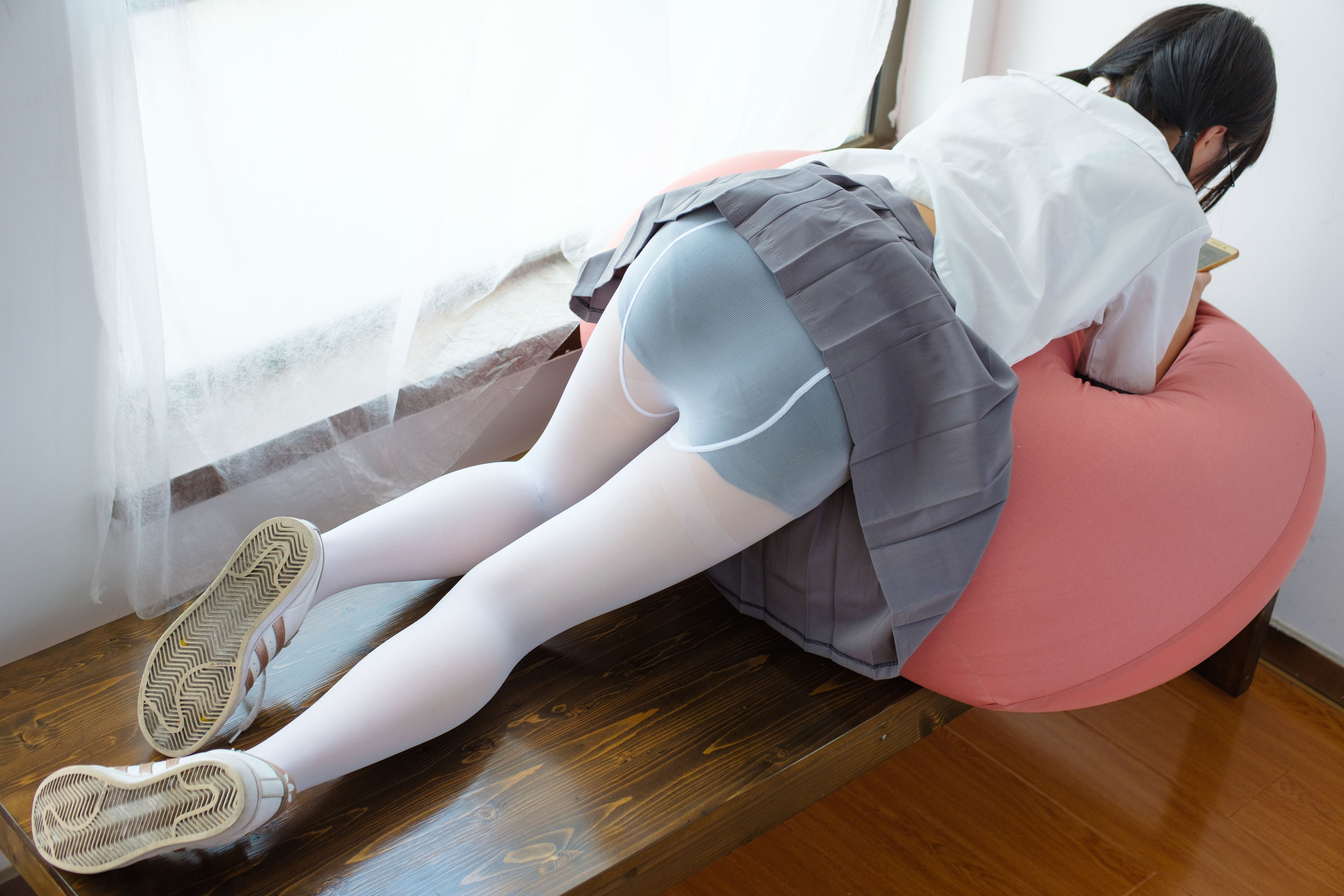 School uniform white silk beauty girl [森 财 团] [beta-026] photo set