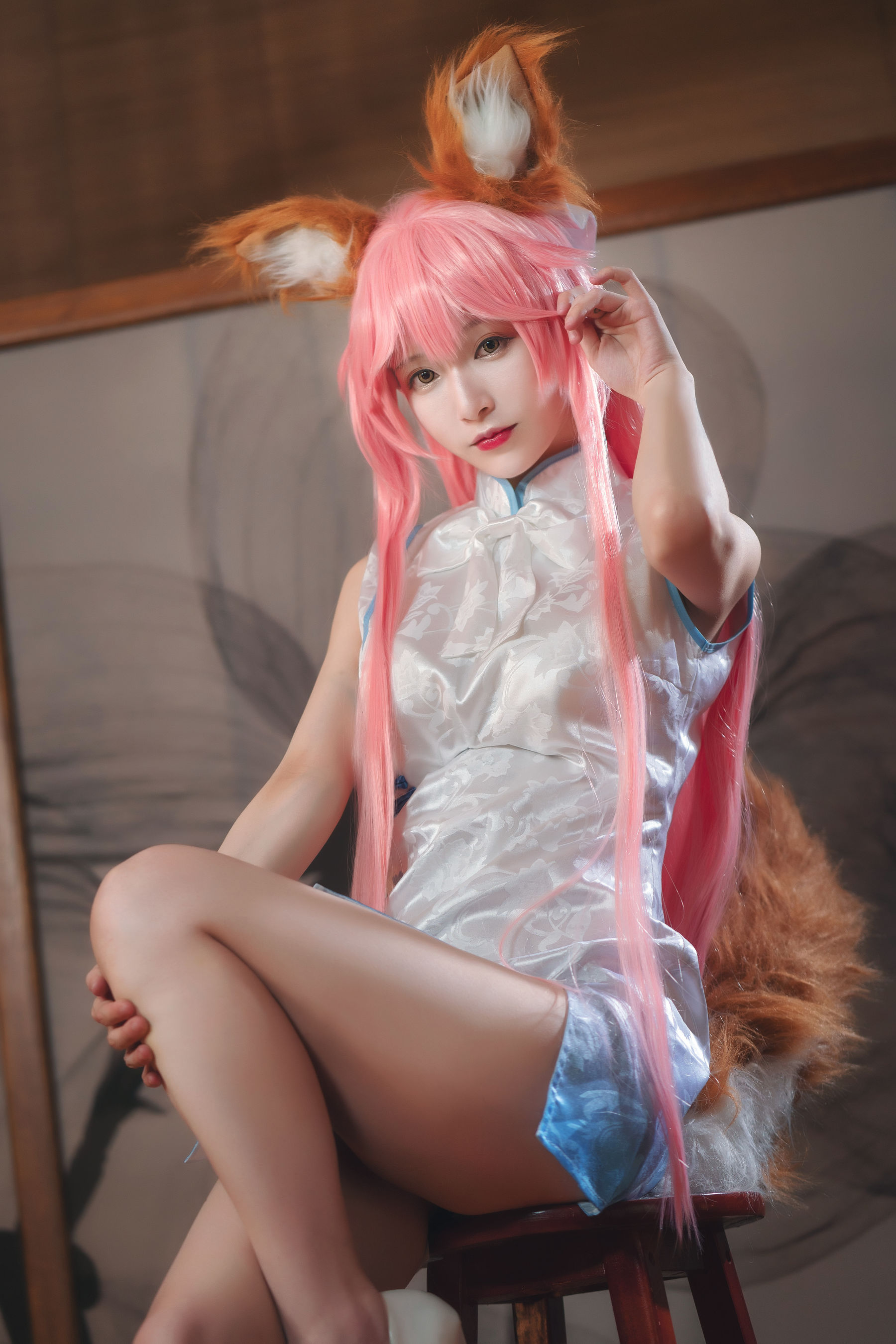 [COSPLAY] Anime blogger W Lilies Emperor W – small jade cheongsam photo set