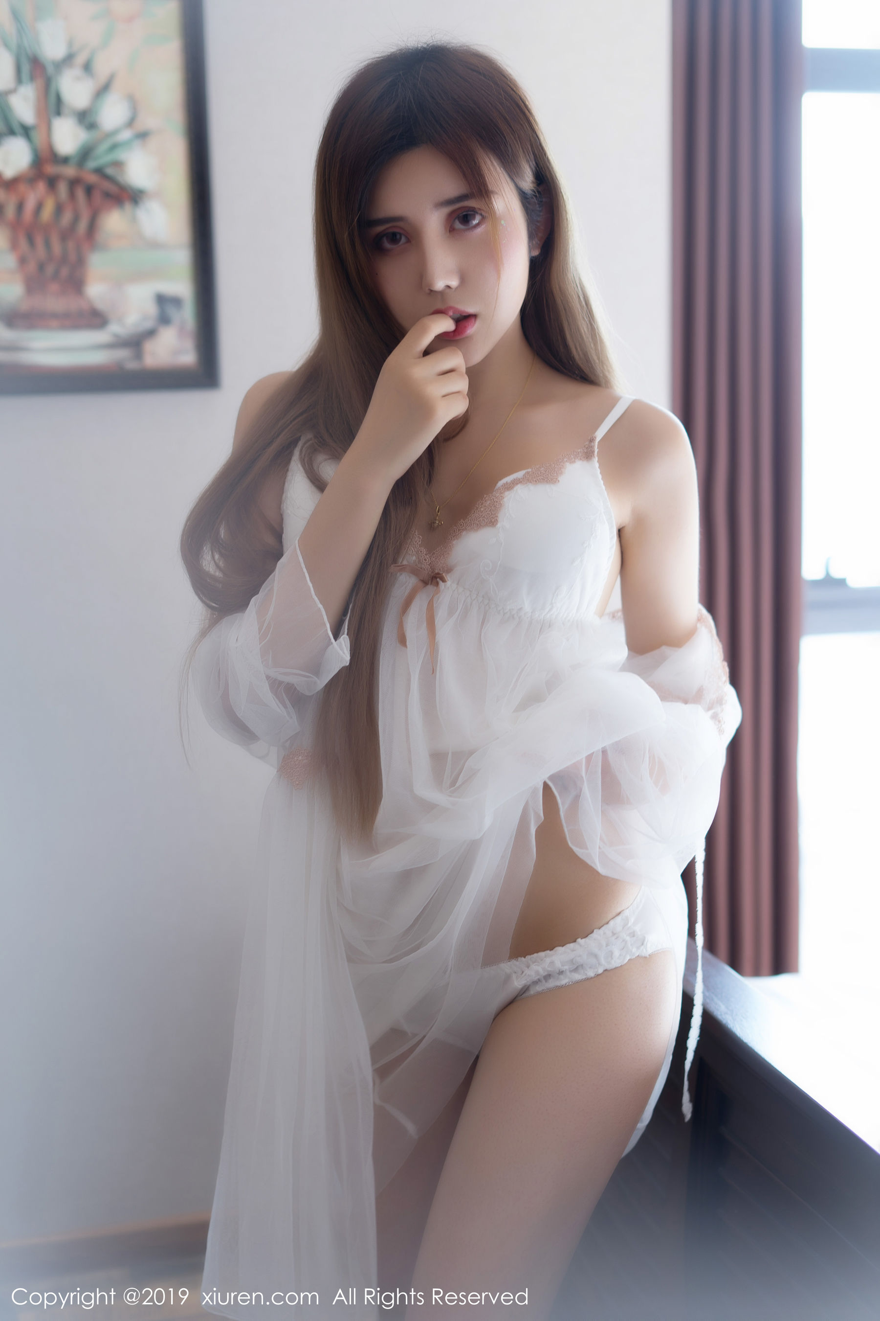 CRIS_ Zhuoya, “White Private Underwear Temptation” [人 xren] no.1627 photo set