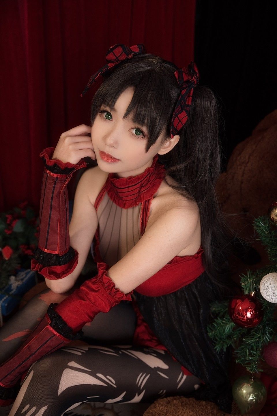 Anime blogger big roll small volume – underwear double horsetail photo set